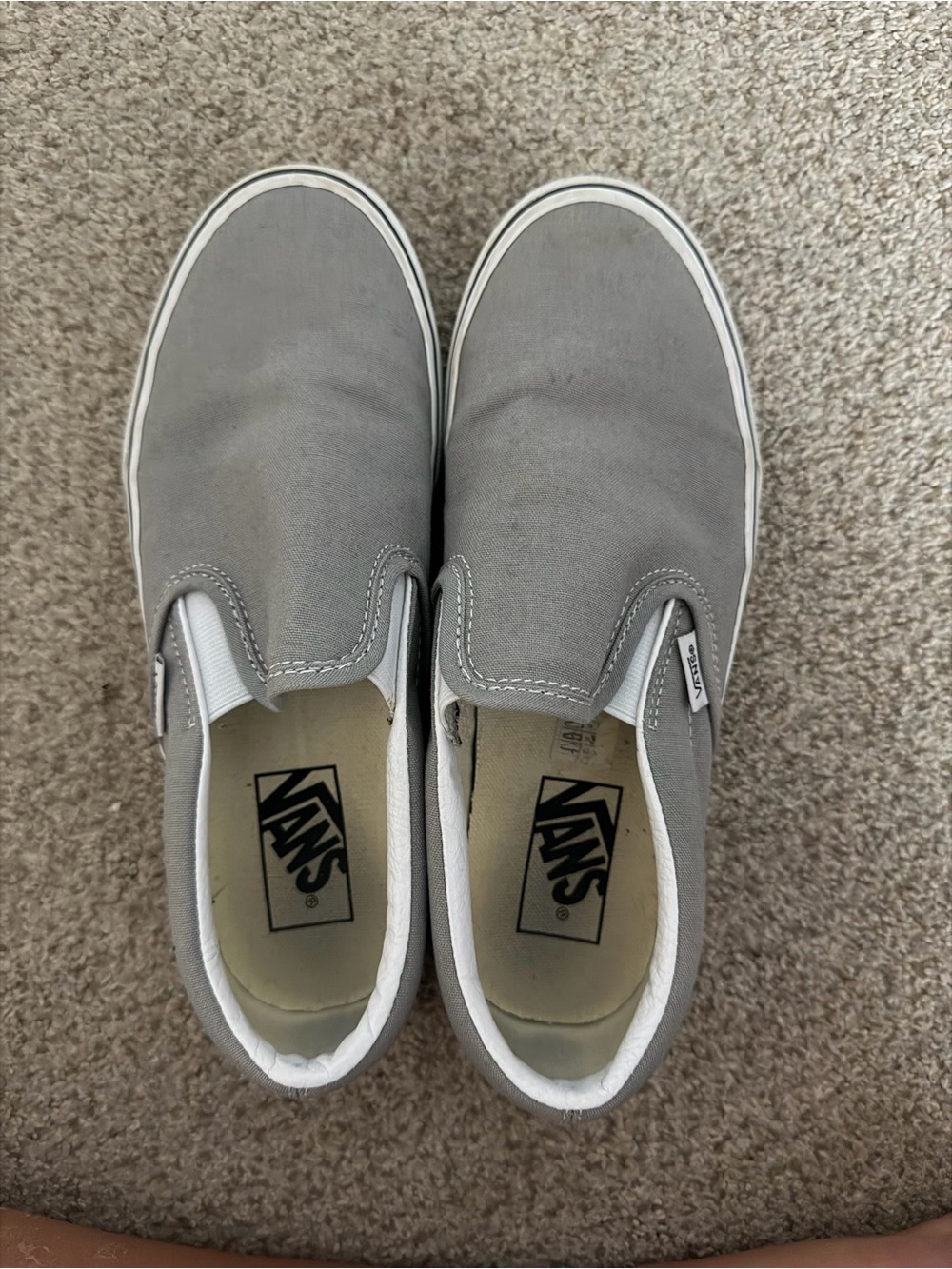 Vans Classic Slip-On Sneakers — Light Gray women’s 7.5